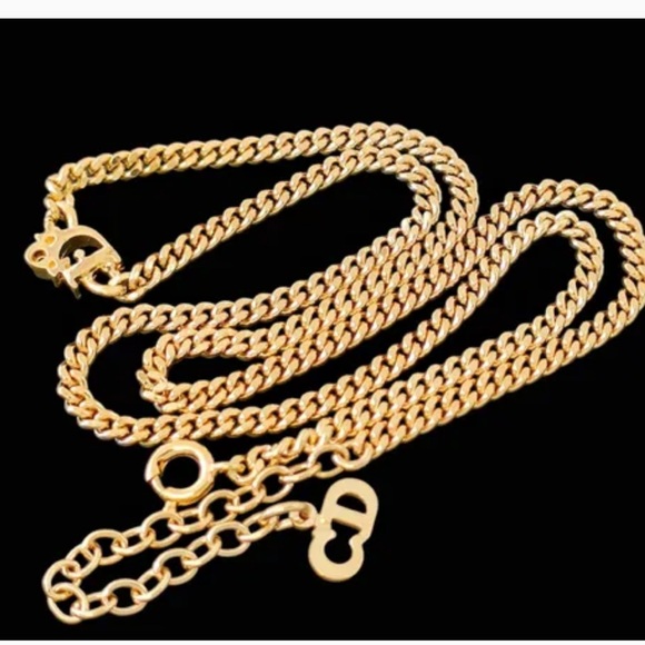 Christian Dior Gold Logo Chain Necklace GERMANY - Picture 6 of 9